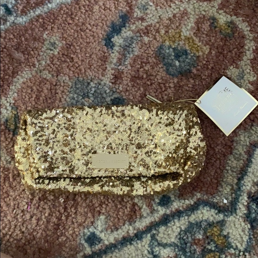 Victoria secret gold sequin shiny clutch